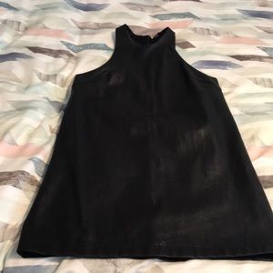 Faux leather mini dress